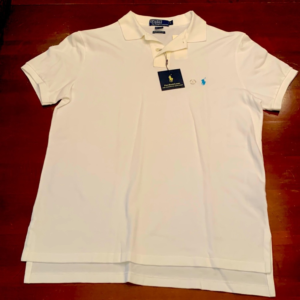 NWT Polo by Ralph Lauren white custom fit white polo.